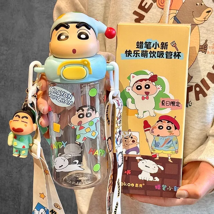 奇怡蜡笔小新玻璃杯女生夏季新款2026高颜值水杯学生可爱便携杯子
