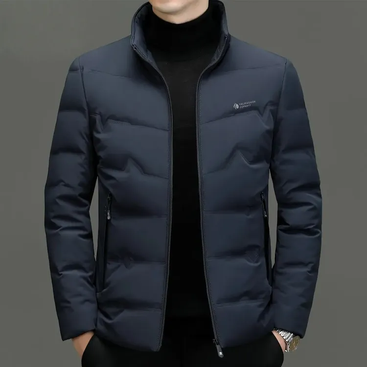 锐影睿尚羽绒服2025新款冬季男士白鸭绒羽绒服立领防风保暖外套男