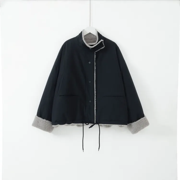 几里与麻 秋冬长袖厚款立领设计感外套 衣长62 胸围138 2103056