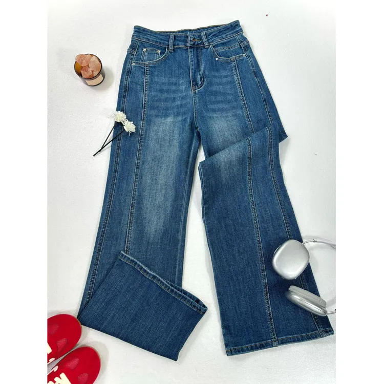 ”蜜桃裤“牛仔裤女士宽松直筒2025年秋季新款显瘦弹力休闲NADD002