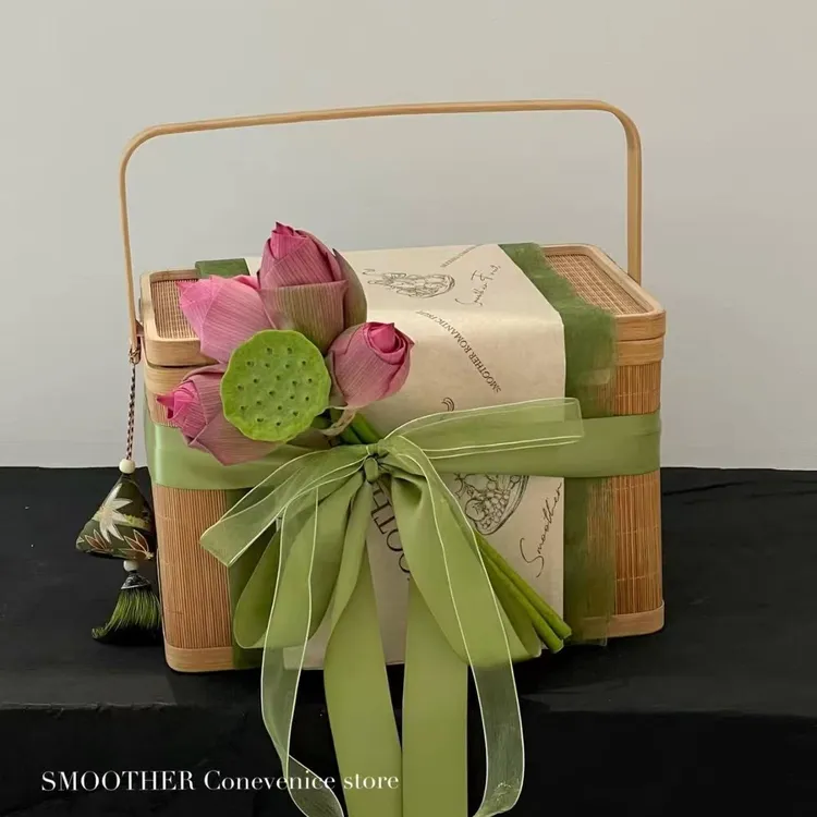 新款国风提篮月饼礼盒广式五仁奶黄流心适合中秋送礼