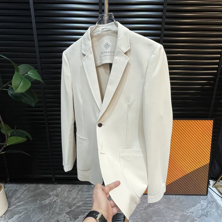 L6866夏季新款轻薄无里衬男士修身西服