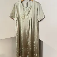 【青青】新中式真丝宋锦高级感国风显瘦透气洋气连衣裙CH17