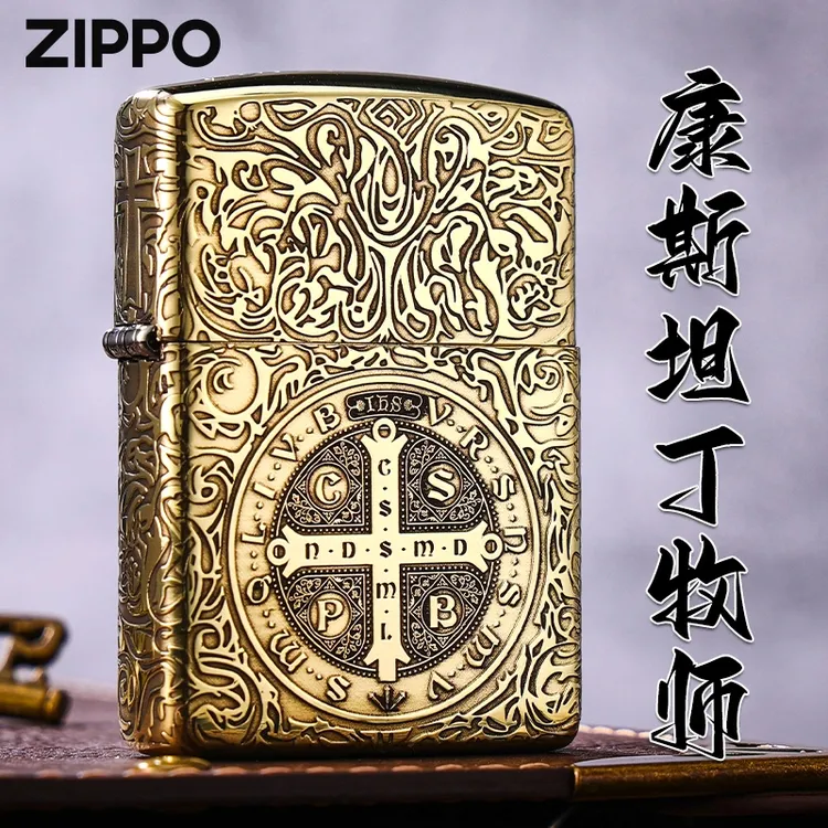 Zippo打火机-康斯坦丁铜机铜色男士防风
