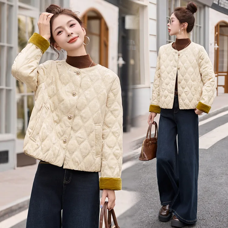 新中式国风棉服夹棉外套女2025新款冬季洋气棉袄年轻款短款棉衣