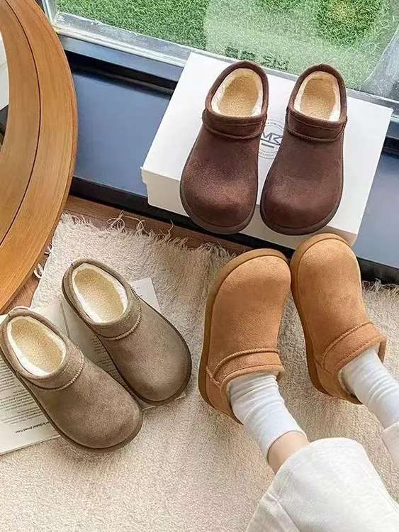 【华小姐】秋冬季新款时尚潮流圆头平底百搭雪地靴0588