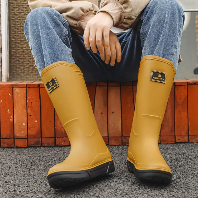 德系雨鞋男款2025新款防水防滑高筒雨靴洗车工作水鞋男士钓鱼胶鞋