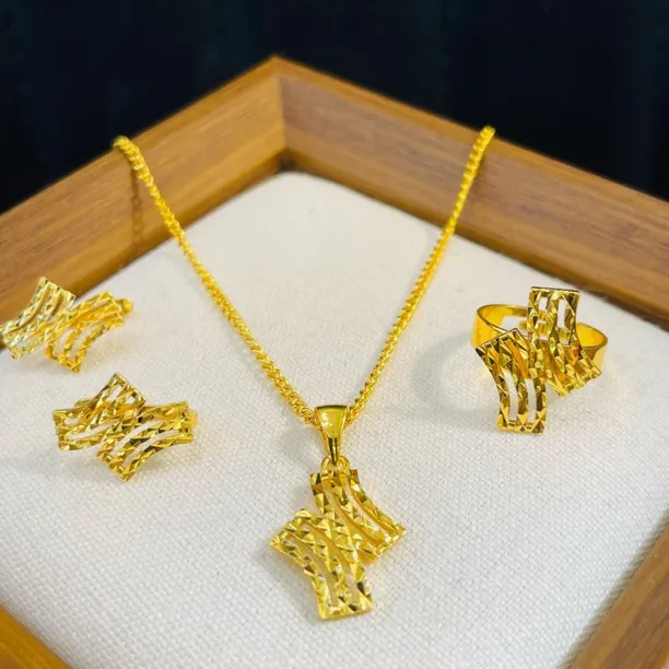 铜合金项链 个性新款520项链耳环戒指套装