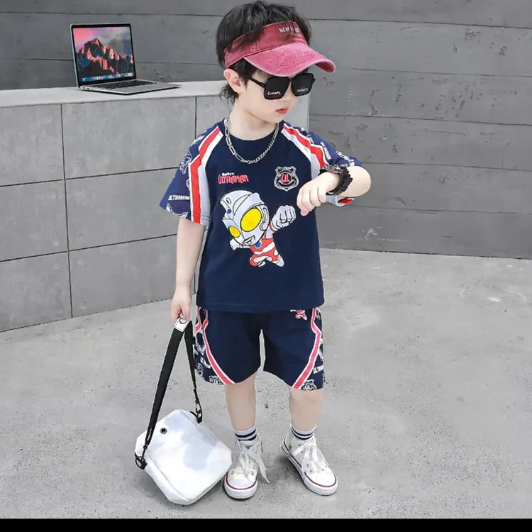 奥特曼套装薄款2026新款小儿童装夏季短袖宝宝痞帅气男孩潮
