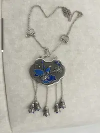 吊坠925银 寶.ZBB双面雕花925银饰项链