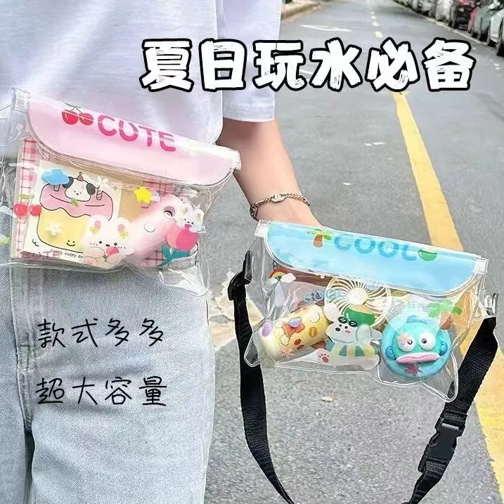 四重防护斜挎腰包可触屏可拍照游泳装备漂流水上乐园防水包袋K082