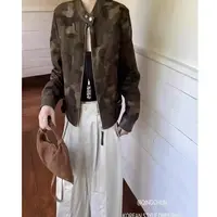 821 立领拼接迷彩麂皮绒外套A16-14