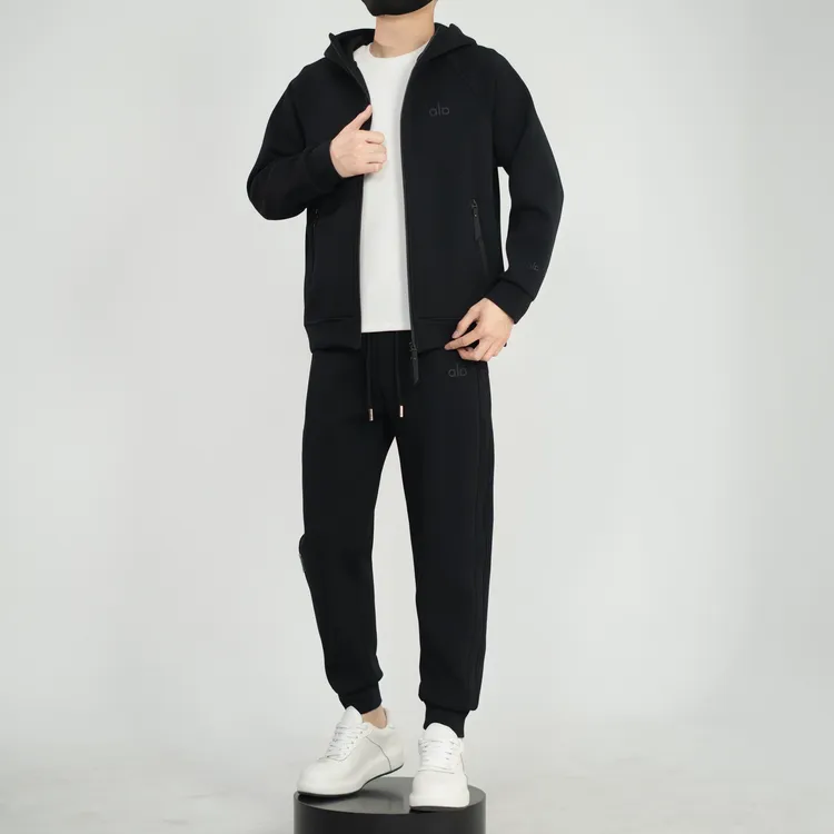 秋季新款男士时尚潮牌套装连帽卫衣外套百搭美式高街休闲运动卫裤