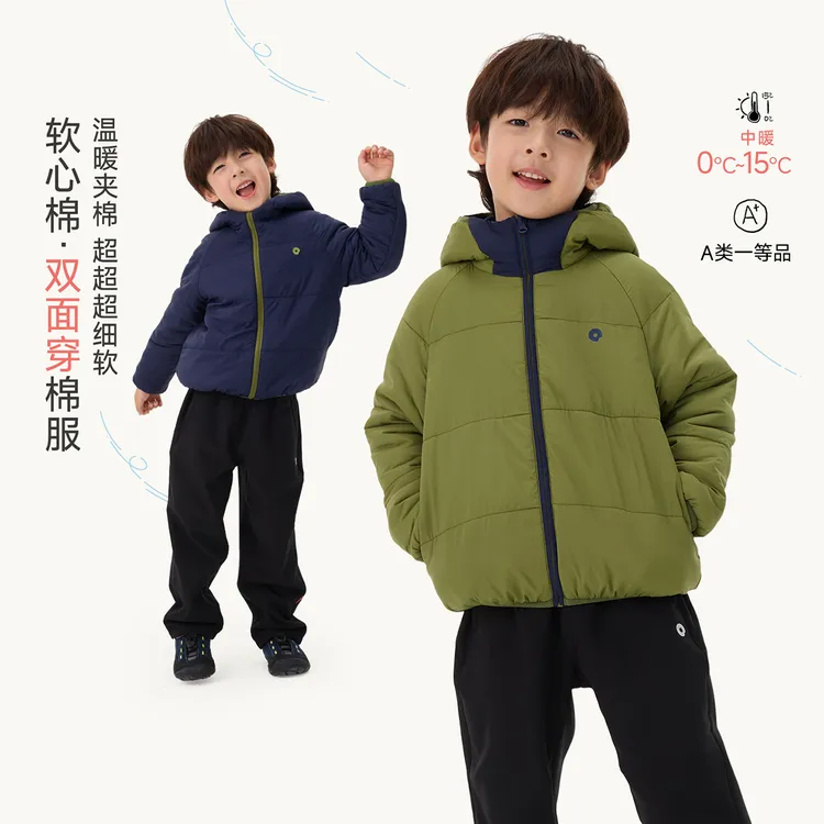Q21【达人专属】双面穿棉服秋冬季保暖儿童夹棉外套男女童Q5DH009