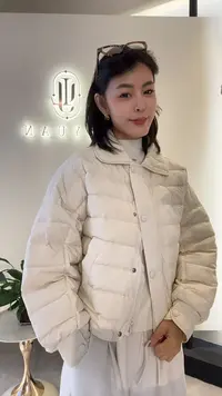 李园家1号店-639-轻薄款衬衣领简约羽绒服