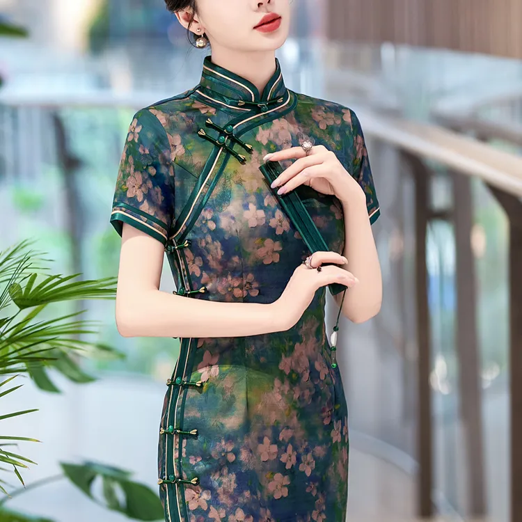 高端新中式绝美旗袍民国风2025新款晚礼服优雅日常可穿老上海长裙