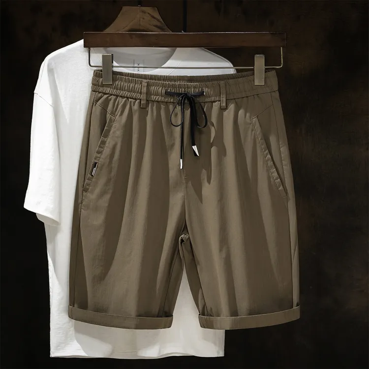 约文库费高端时尚春夏季男款休闲短裤薄款松紧裤潮牌冰丝速干宽松