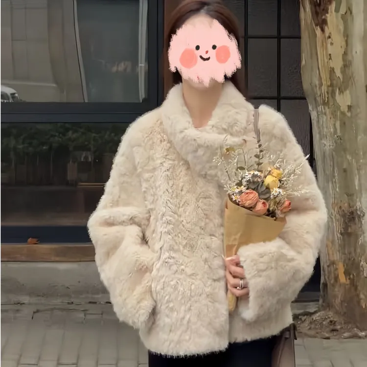 2025新款女装独特超好看短款毛茸茸加绒加厚毛毛外套女冬季秋冬