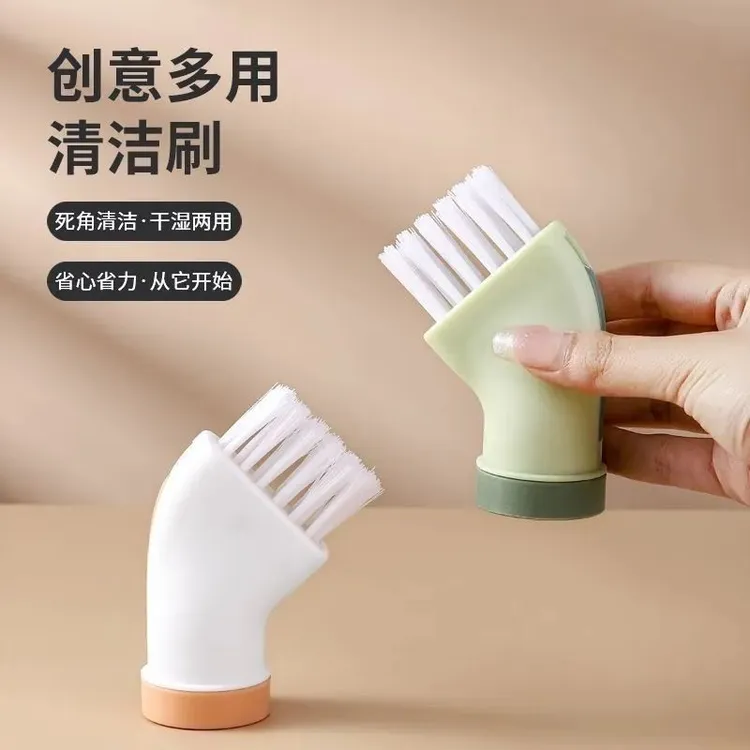 创意多用清洁刷连接矿泉水瓶湿两用扁头家用刷子一体死角缝隙刷子