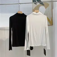 妮妮家31379秋季新款基础款半高领百搭修身长袖打底衫