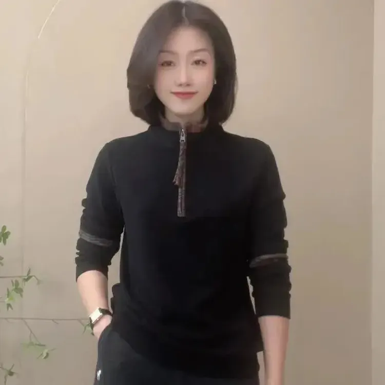 11212保暖修身型不褪色纯色网红T恤休闲女士运动长袖时尚