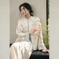 【JKJS】醋酸提花 刺绣短外套新中式女装半身裙套装