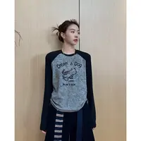 小静静一会【小狗上衣】2025秋季新款百搭简约显瘦T恤2509C6118