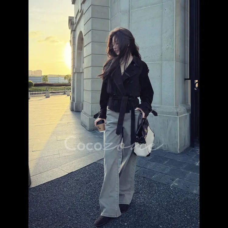 COCO ZONE刘一一"慕斯皮衣"100绵羊皮革酷飒风皮衣 CD2A1877