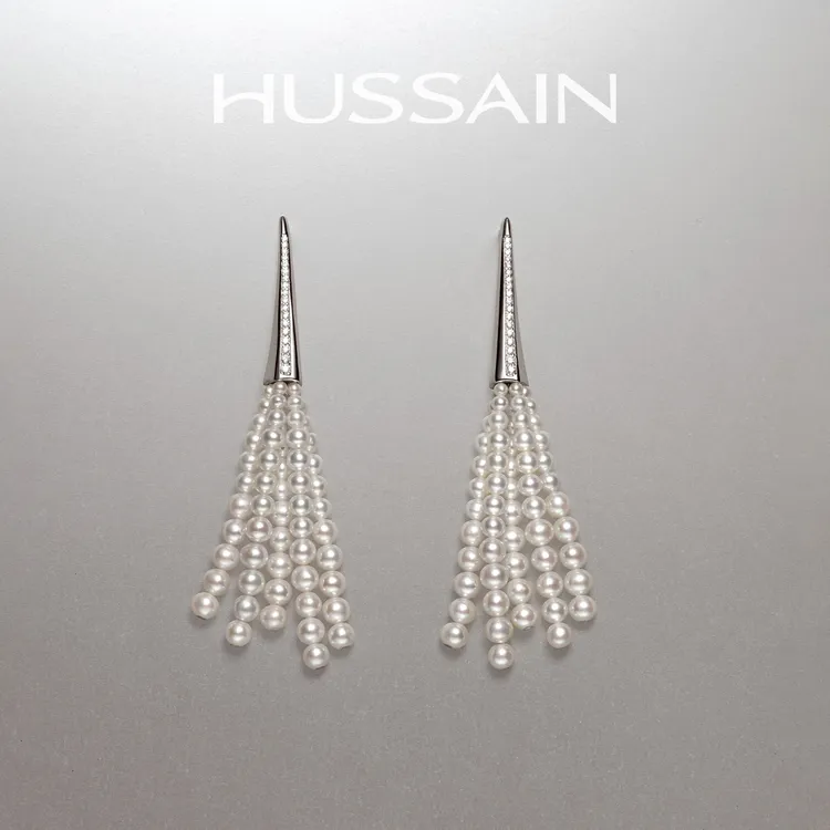 非金属耳饰 赫生HUSSAIN拂光小扫帚耳钉流苏耳饰轻奢高级感气质