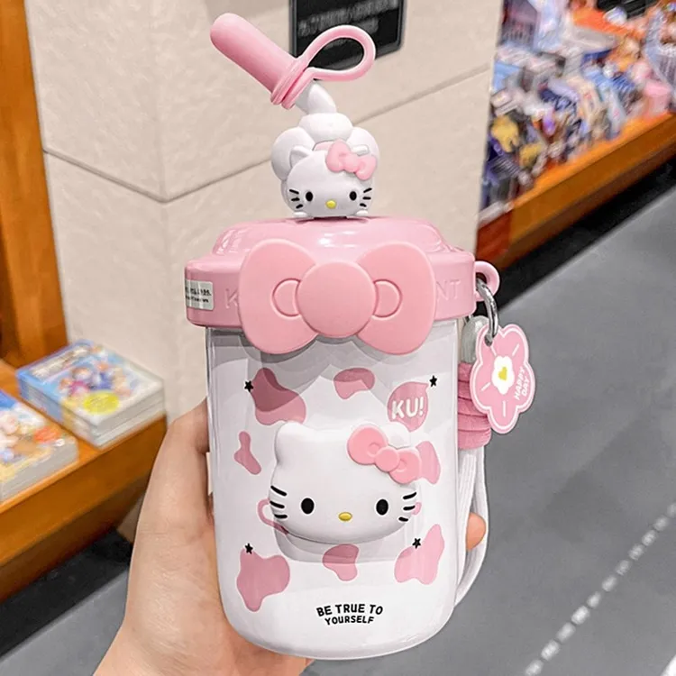 hellokitty搅拌杯女生高颜值保温杯2025新款学生上学专用吸管水杯