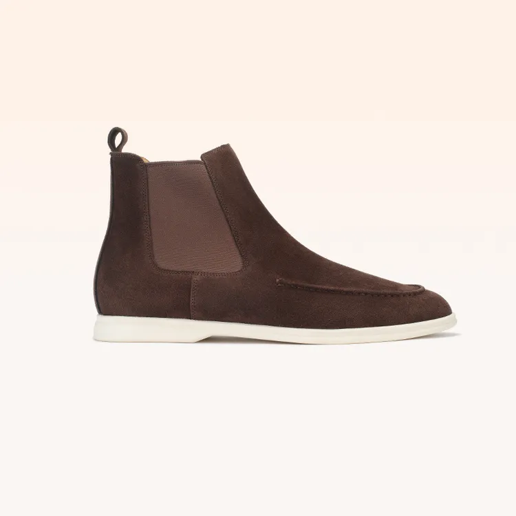 【丝光绒头层小牛皮】chioryn青润LP切尔西靴男英伦风中帮户外靴