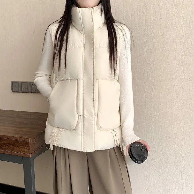 超好看减龄 胖mm大码棉服马甲秋冬女新款百搭叠穿立领坎肩外穿608