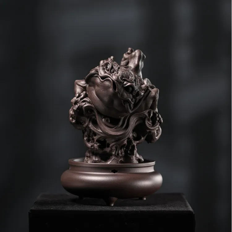 柏年溯艺【云岫·金蟾香炉】吉柏年原创设计紫砂摆件