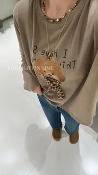 【239008】圆领渐变吸汗卡通风印花长袖T恤 出游服装女