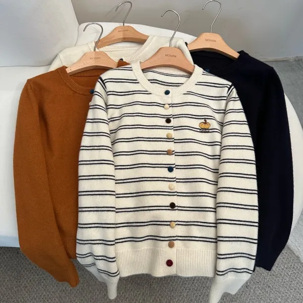 【墨涵精选】韩版简约女装气质时尚休闲百搭针织衫59227