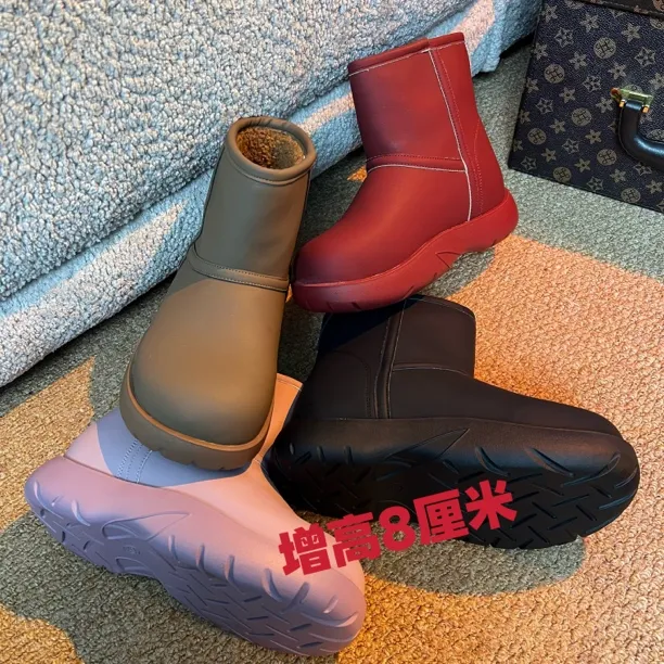 增高8厘米雪地靴秋冬短筒时尚雪地靴2025新款百搭厚底加绒保暖