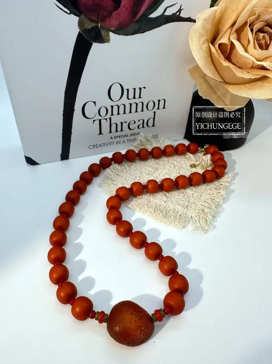 铜合金树脂项链 轻奢精美百搭经典时尚复古2025流行爆款原创项链