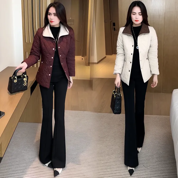 轻薄短款棉衣女2025秋冬新款洋气修身显瘦小个子百搭保暖棉服外套