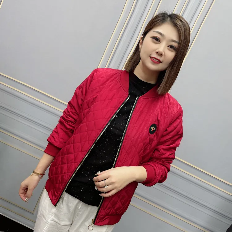 秋装时尚百搭休闲拉链开衫短款夹克外套妈妈装中老年女装轻薄上衣