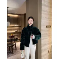 W·HAHA【雪域森林】丝绒保暖短款保暖羽绒服10526