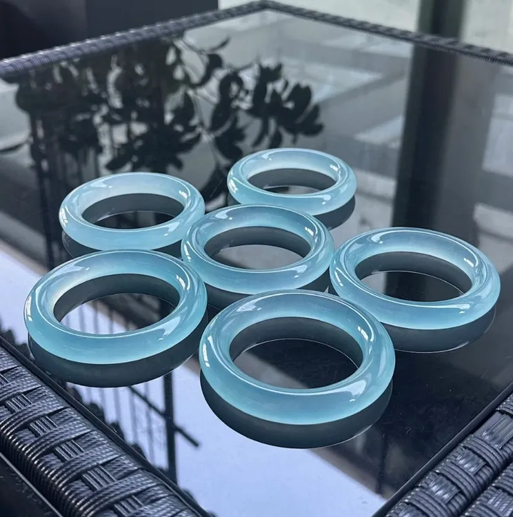 高冰高品质天青冻蓝水胖圆条新中式时尚精美有深有浅色多样化发货