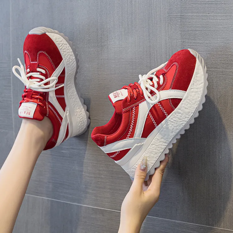 小码女鞋厚底内增高阿甘鞋女2025年秋季新款小个子运动休闲鞋33码