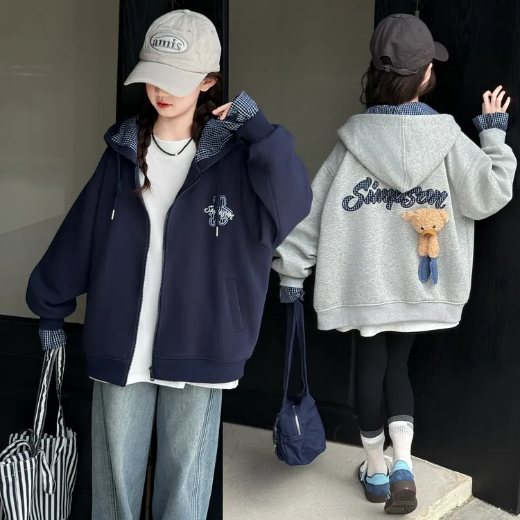女童外套春秋2025新款6-12岁15岁中大童休闲运动洋气百搭秋季上衣