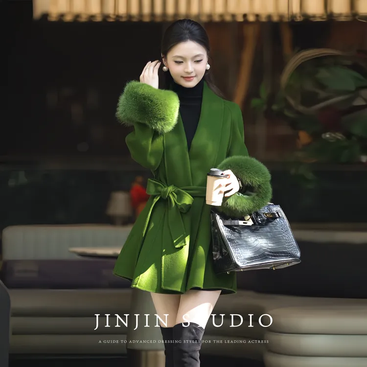 MD进进原创【青绒逸衣】2025冬季保暖时尚百搭复古羊毛风衣羊绒外套