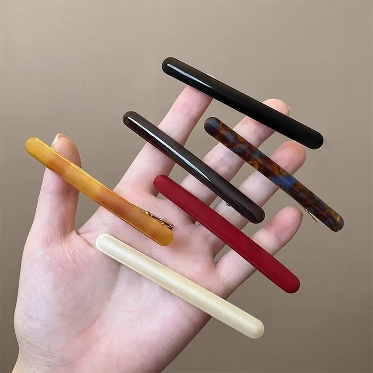 高级感醋酸一字发夹女2025新款韩版鸭嘴夹发饰前额碎发收纳刘海夹