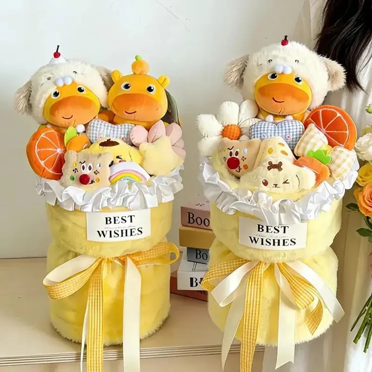 【送给她】水豚噜噜玩偶花束公仔毛绒玩具送女朋友闺蜜生日礼物