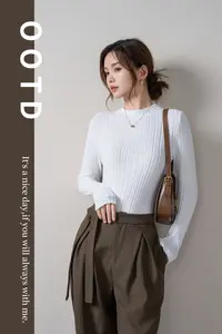 T0137打底女士圆领上衣2025新款秋冬打底时尚百搭