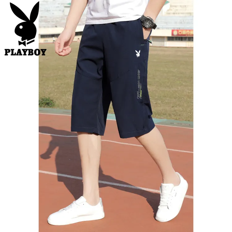 花花公子2025夏季新款休闲宽松运动大码速干裤七分短裤薄款沙滩裤