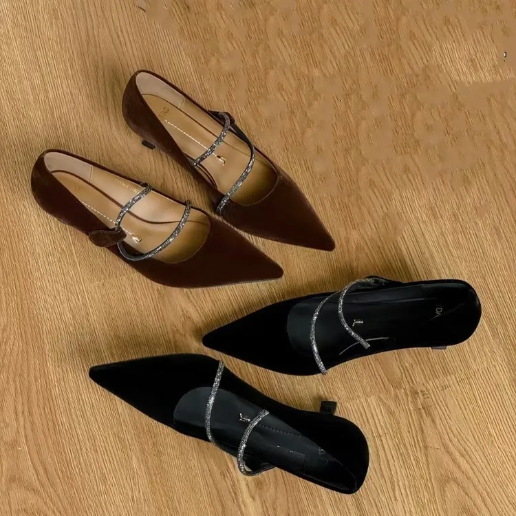 3厘米舒适中跟26H3561时尚细跟高跟鞋皮鞋吸汗单鞋秋百搭