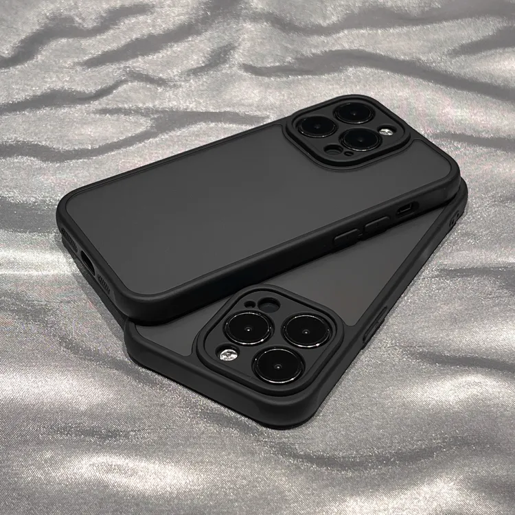 简约黑色磨砂带防尘适用iPhone15promax全包苹果16手机壳14/13/12